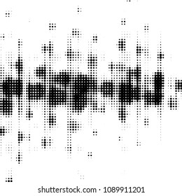 Abstract grunge grid polka dot halftone background pattern. Spotted black and white vector line illustration
