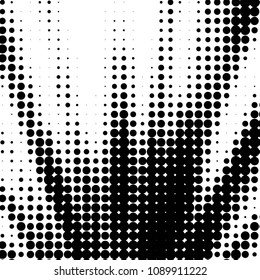 Abstract grunge grid polka dot halftone background pattern. Spotted black and white vector line illustration
