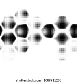 Abstract grunge grid polka dot halftone background pattern. Spotted black and white vector line illustration
