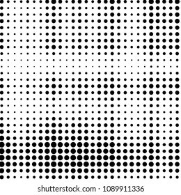 Abstract grunge grid polka dot halftone background pattern. Spotted black and white vector line illustration
