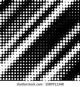 Abstract grunge grid polka dot halftone background pattern. Spotted black and white vector line illustration
