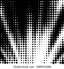 Abstract grunge grid polka dot halftone background pattern. Spotted black and white vector line illustration
