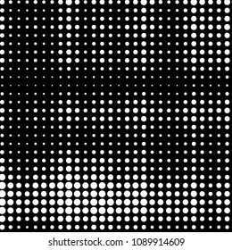 Abstract grunge grid polka dot halftone background pattern. Spotted black and white vector line illustration
