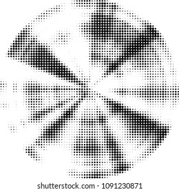 Abstract grunge grid polka dot halftone background pattern. Spotted black and white vector line illustration
