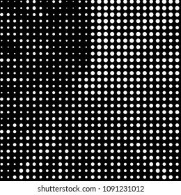 Abstract grunge grid polka dot halftone background pattern. Spotted black and white vector line illustration
