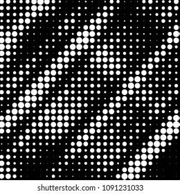 Abstract grunge grid polka dot halftone background pattern. Spotted black and white vector line illustration

