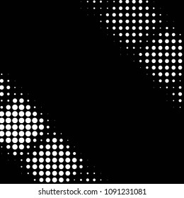 Abstract grunge grid polka dot halftone background pattern. Spotted black and white vector line illustration

