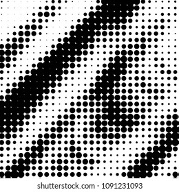 Abstract grunge grid polka dot halftone background pattern. Spotted black and white vector line illustration
