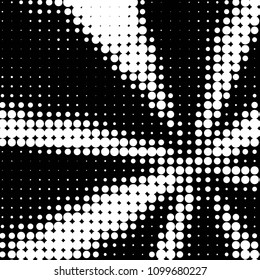 Abstract grunge grid polka dot halftone background pattern. Spotted black and white vector line illustration
