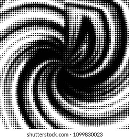Abstract grunge grid polka dot halftone background pattern. Spotted black and white vector line illustration

