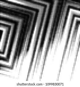 Abstract grunge grid polka dot halftone background pattern. Spotted black and white vector line illustration

