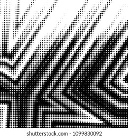 Abstract grunge grid polka dot halftone background pattern. Spotted black and white vector line illustration
