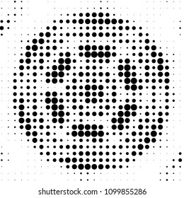 Abstract grunge grid polka dot halftone background pattern. Spotted black and white vector line illustration
