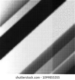 Abstract grunge grid polka dot halftone background pattern. Spotted black and white vector line illustration
