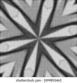 Abstract grunge grid polka dot halftone background pattern. Spotted black and white vector line illustration
