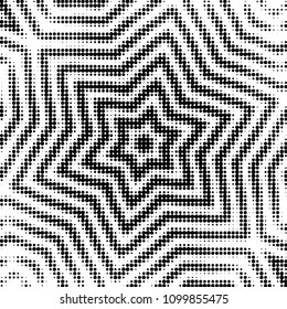 Abstract grunge grid polka dot halftone background pattern. Spotted black and white vector line illustration
