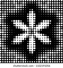 Abstract grunge grid polka dot halftone background pattern. Spotted black and white vector line illustration
