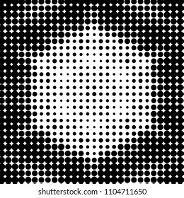 Abstract grunge grid polka dot halftone background pattern. Spotted black and white vector line illustration
