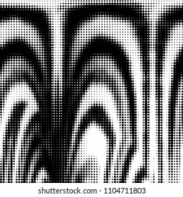 Abstract grunge grid polka dot halftone background pattern. Spotted black and white vector line illustration

