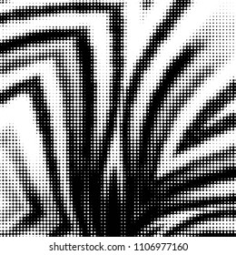 Abstract grunge grid polka dot halftone background pattern. Spotted black and white vector line illustration

