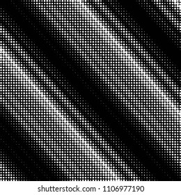 Abstract grunge grid polka dot halftone background pattern. Spotted black and white vector line illustration

