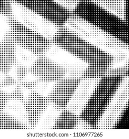 Abstract grunge grid polka dot halftone background pattern. Spotted black and white vector line illustration

