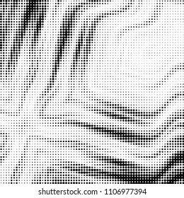 Abstract grunge grid polka dot halftone background pattern. Spotted black and white vector line illustration

