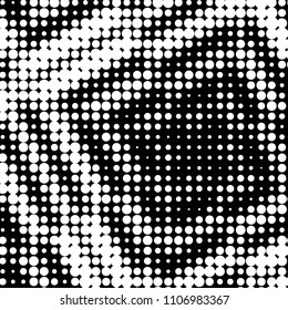 Abstract grunge grid polka dot halftone background pattern. Spotted black and white vector line illustration
