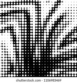 Abstract grunge grid polka dot halftone background pattern. Spotted black and white vector line illustration
