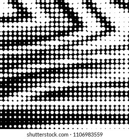 Abstract grunge grid polka dot halftone background pattern. Spotted black and white vector line illustration
