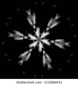 Abstract grunge grid polka dot halftone background pattern. Spotted black and white vector line illustration
