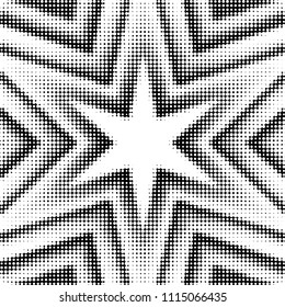 Abstract grunge grid polka dot halftone background pattern. Spotted black and white vector line illustration
