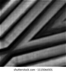 Abstract grunge grid polka dot halftone background pattern. Spotted black and white vector line illustration
