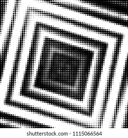 Abstract grunge grid polka dot halftone background pattern. Spotted black and white vector line illustration
