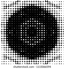 Abstract grunge grid polka dot halftone background pattern. Spotted black and white vector line illustration
