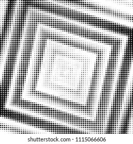 Abstract grunge grid polka dot halftone background pattern. Spotted black and white vector line illustration
