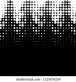 Abstract grunge grid polka dot halftone background pattern. Spotted black and white vector line illustration
