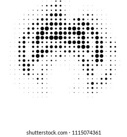 Abstract grunge grid polka dot halftone background pattern. Spotted black and white vector line illustration
