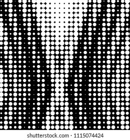 Abstract grunge grid polka dot halftone background pattern. Spotted black and white vector line illustration
