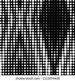 Abstract grunge grid polka dot halftone background pattern. Spotted black and white vector line illustration
