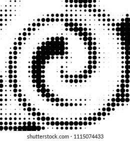 Abstract grunge grid polka dot halftone background pattern. Spotted black and white vector line illustration
