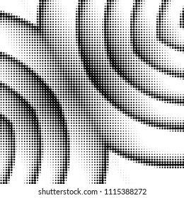 Abstract grunge grid polka dot halftone background pattern. Spotted black and white vector line illustration
