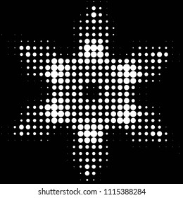 Abstract grunge grid polka dot halftone background pattern. Spotted black and white vector line illustration
