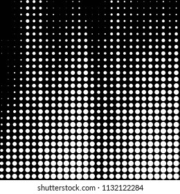 Abstract grunge grid polka dot halftone background pattern. Spotted black and white vector line illustration
