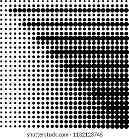 Abstract grunge grid polka dot halftone background pattern. Spotted black and white vector line illustration
