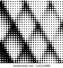 Abstract grunge grid polka dot halftone background pattern. Spotted black and white vector line illustration
