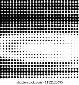 Abstract grunge grid polka dot halftone background pattern. Spotted black and white vector line illustration
