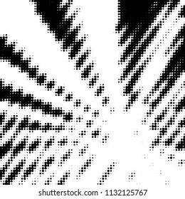 Abstract grunge grid polka dot halftone background pattern. Spotted black and white vector line illustration
