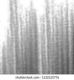 Abstract grunge grid polka dot halftone background pattern. Spotted black and white vector line illustration
