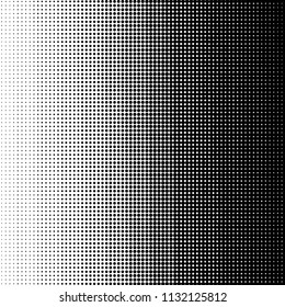 Abstract grunge grid polka dot halftone background pattern. Spotted black and white vector line illustration
